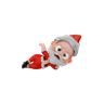 santa claus showing hand while sleeping 3d images