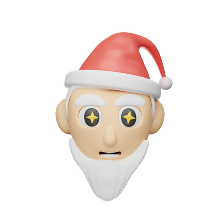 Christmas Santas Head  3D Icon