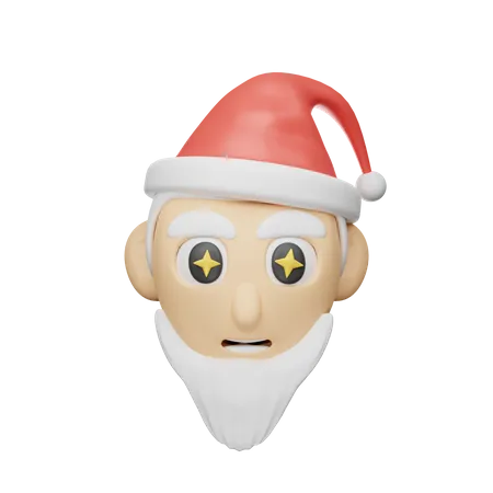 3 D Rendering Christmas Santas Head Illustration Object 3D Icon