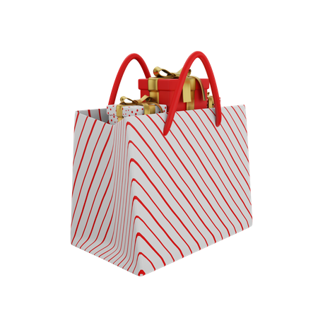 Christmas Shopping Bag 3D Illustration