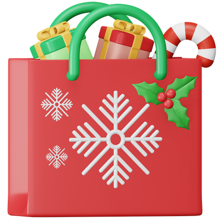 Christmas Shopping Bag  3D Icon