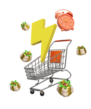 Christmas Shopping cart  3D Illustration