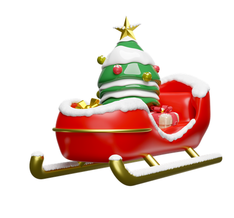 Christmas sleigh  3D Illustration