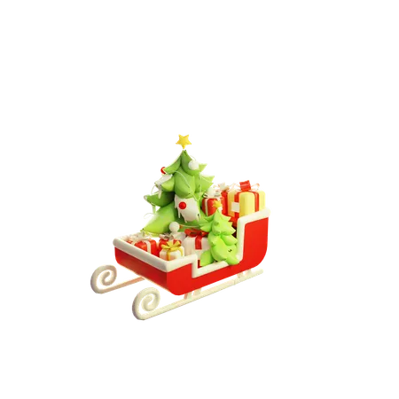 Christmas Sleigh  3D Icon