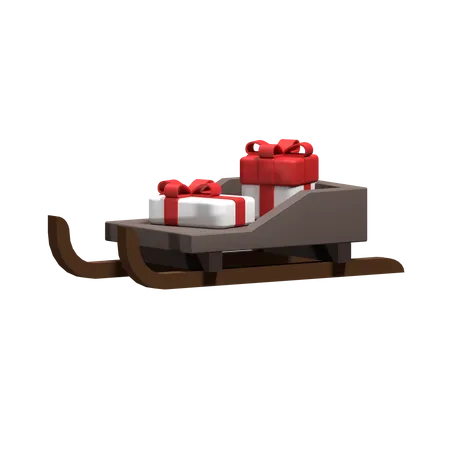 Christmas Sleigh  3D Icon