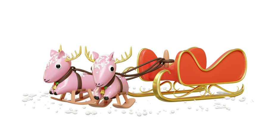 Christmas Sleigh  3D Icon