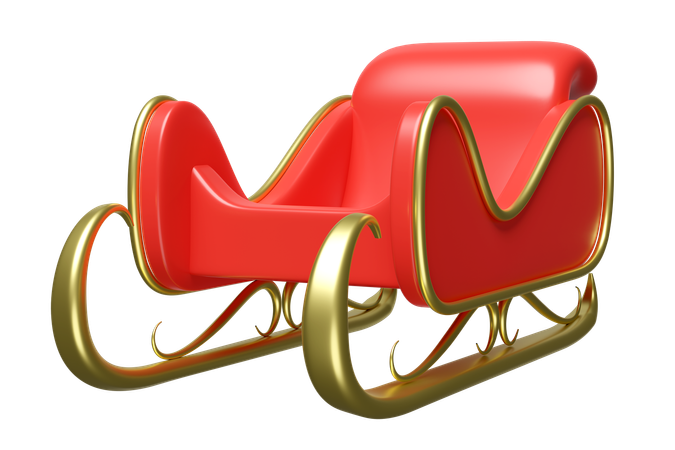 Christmas Sleigh  3D Illustration