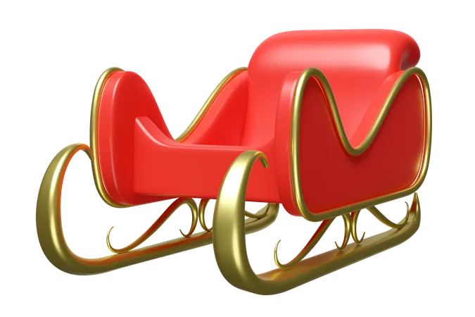 Christmas Sleigh  3D Illustration