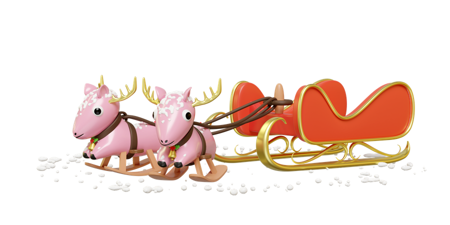 Christmas Sleigh  3D Illustration