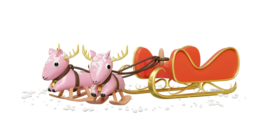 Christmas Sleigh  3D Illustration