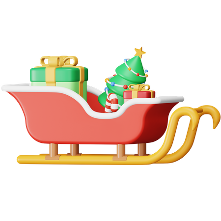 Christmas Sleigh 3D Icon