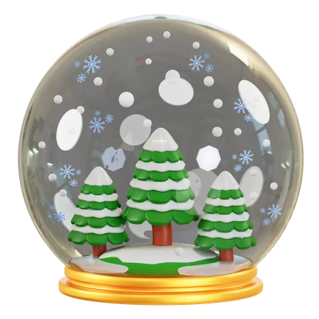 Christmas snow globe  3D Icon