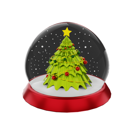 Christmas Snow globe  3D Illustration