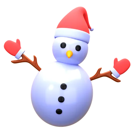 Christmas Snowman 3 D Illustration Christmas 3 D Icon Pack 3D Icon
