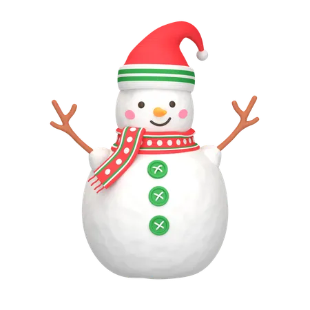 Christmas Snowman 3 D Icon 3D Icon