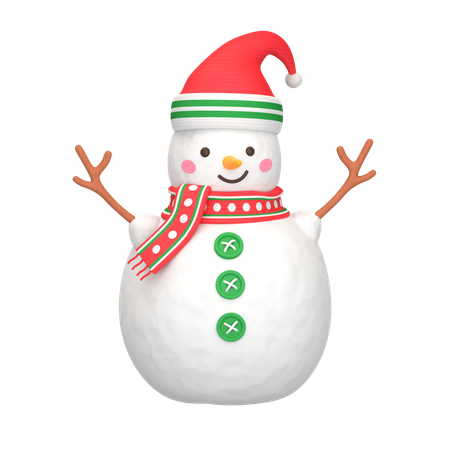 Christmas Snowman  3D Icon