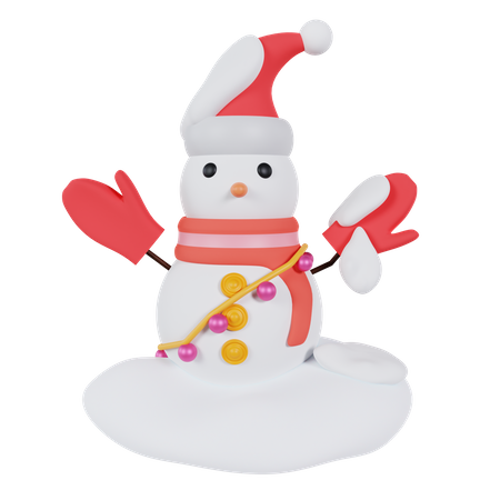 Christmas Snowman  3D Icon