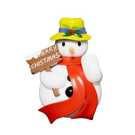 Christmas Snowman  3D Icon