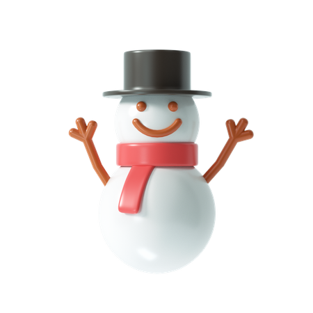 Christmas Snowman  3D Illustration