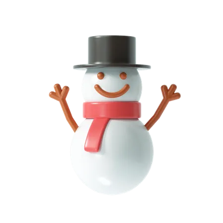 Christmas Snow Man 3D Illustration