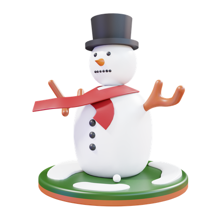 Christmas Snowman 3D Illustration
