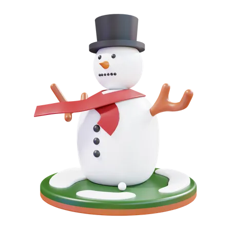 Christmas Snowman  3D Illustration