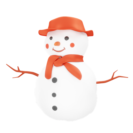 Christmas Snowman 3D Illustration