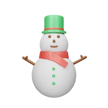 3 D Rendering Christmas Snowman Illustration Object 3D Icon
