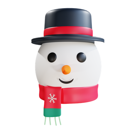 Christmas Snowman Head  3D Icon