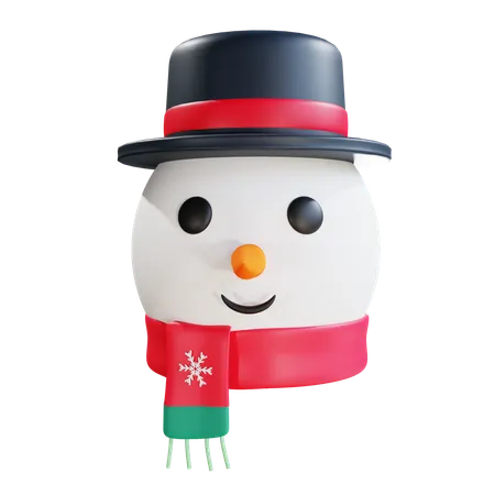 Christmas Snowman Head 3D Icon
