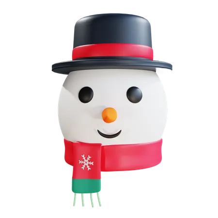 Christmas Snowman Head  3D Icon