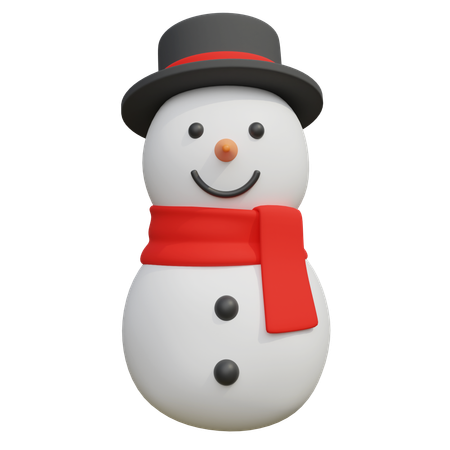 Christmas snowman with hat  3D Icon