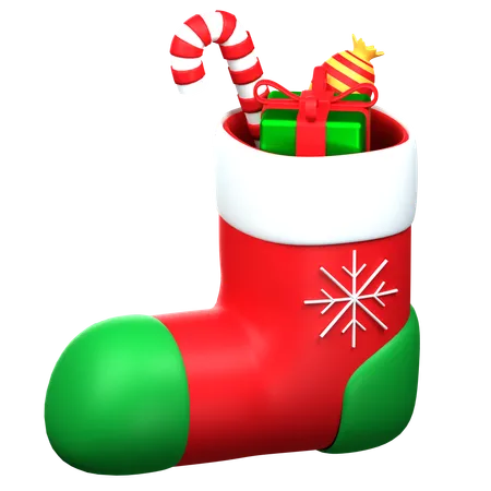 Christmas Sock 3 D Icon Illustration 3D Icon