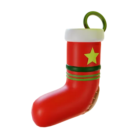 3 D Render Christmas Sock 3D Icon