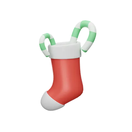 3 D Rendering Christmas Sock Illustration Object 3D Icon