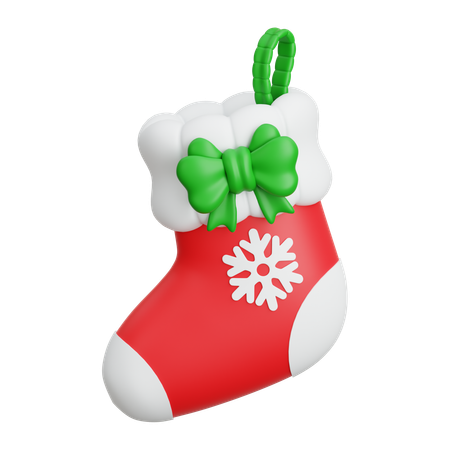 Christmas Sock With Bow  3D Icon