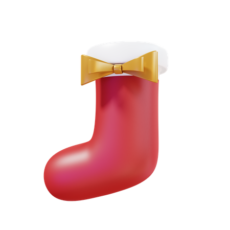 Christmas Sock With Ribbon  3D Icon