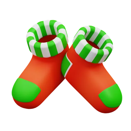 3 D Illustration Of Christmas Socks 3D Icon