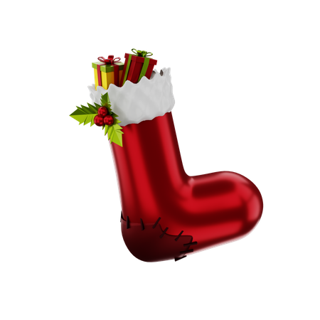 Christmas socks 3D Illustration