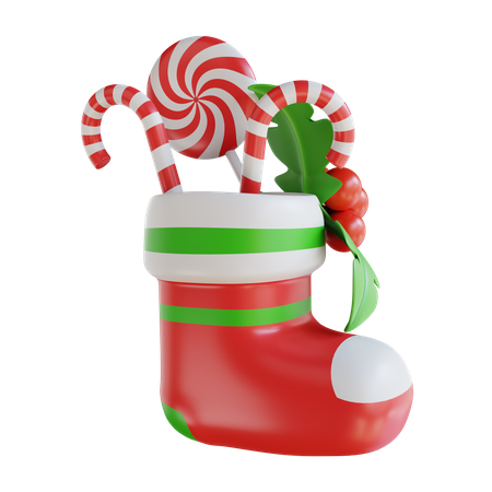 Christmas Socks And Candy  3D Icon