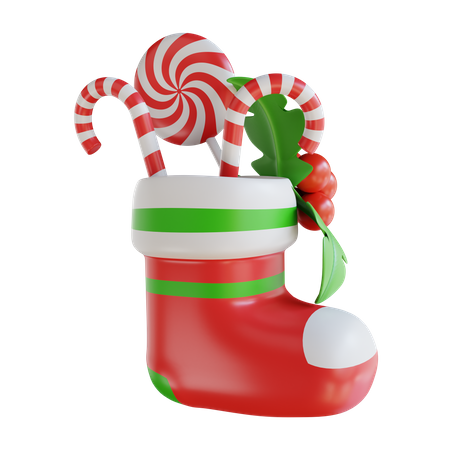 Christmas Socks And Candy 3D Icon