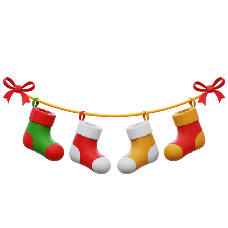 Christmas Socks Decoration  3D Icon
