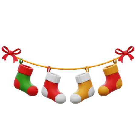 Christmas Socks Decoration  3D Icon