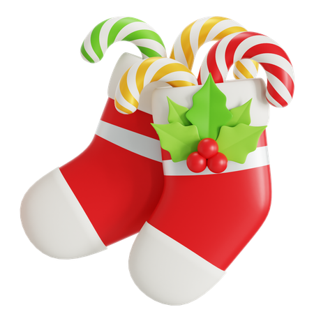 Christmas socks with surprise  3D Icon