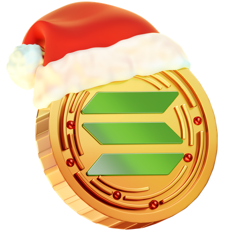 Christmas Solana Coin  3D Icon