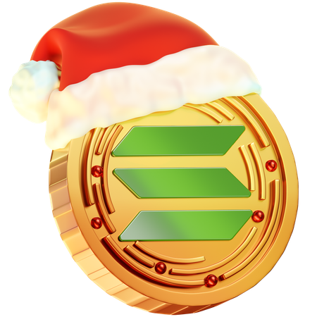 Christmas Solana Coin  3D Icon