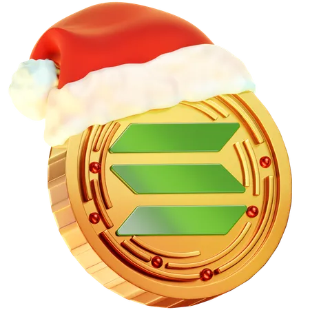 Christmas Solana Coin  3D Icon