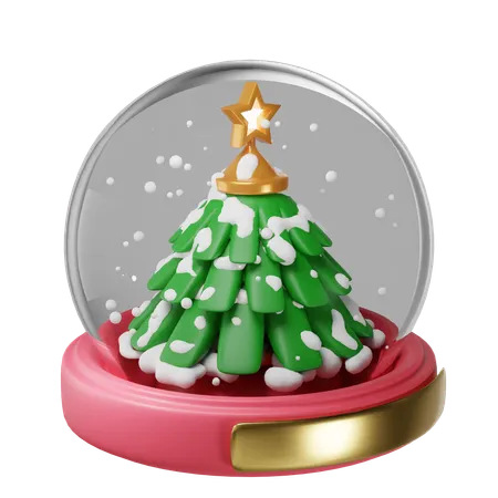 Christmas Sphere With Tree 3 D Illustration 3D Icon