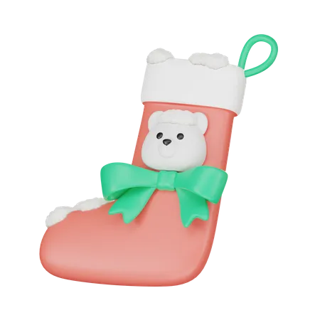 Christmas Sock 3 D Render Icon Illustration 3D Icon