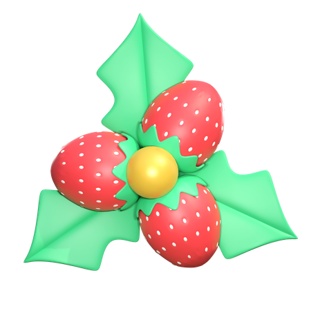 Christmas Strawberry  3D Icon